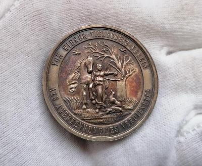 RU bronzová medaile kolem r. 1910 - Vídeň. svaz pro ochr. zvířat
