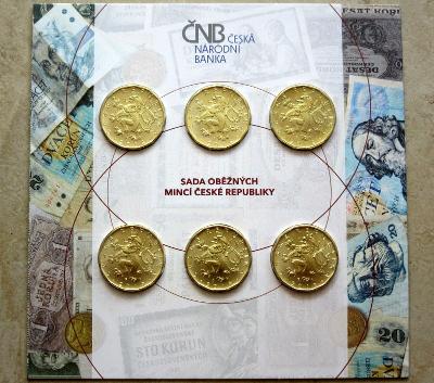 ✅Sada oběžných mincí 2019 - 20 Kč Rok měny stand, 6 ks
