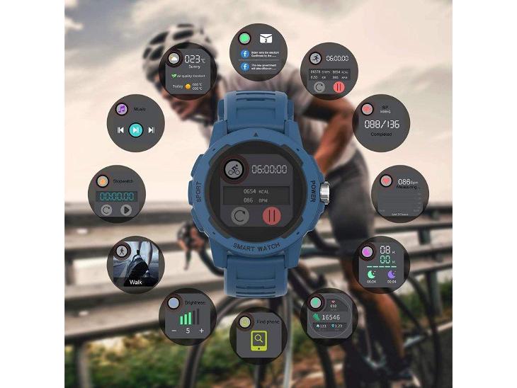 Fitness chytré hodinky BingoFit s monitorem srdečního tepu, černé
