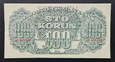 100 korun 1944, specimen, stav UNC!