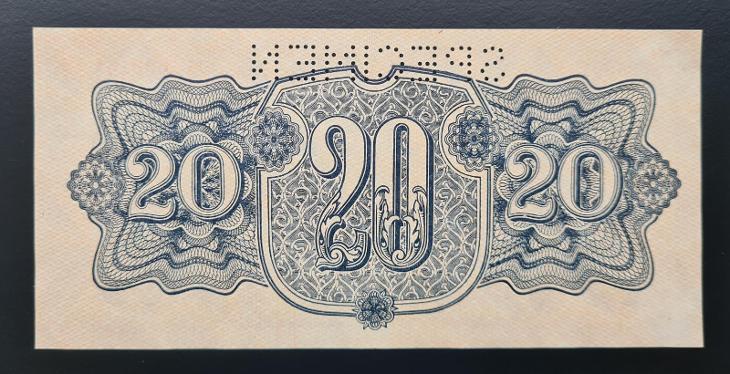 20 korun 1944, specimen, stav UNC!
