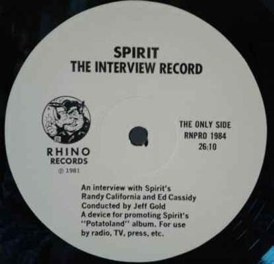 LP Spirit - The Interview Record, 1981 EX
