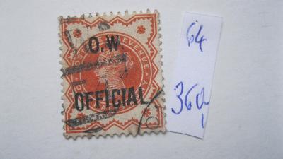 Anglie - razítkovaná známka O. W. official katalogové číslo 64