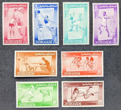 Jordánsko 1964 Olympijské hry Tokio 64, série 8ks známek