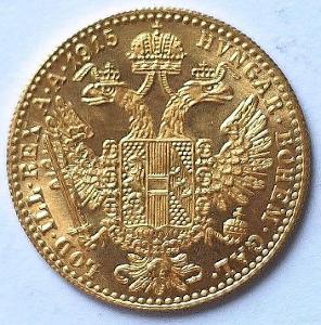 1915 - František Josef - dukát -  investiční zlatá mince - super stav