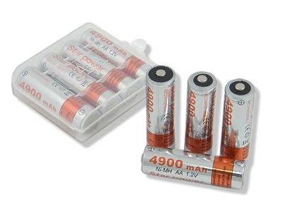 Sada 4 kusy nabíjecí baterie r6 aa 4900 mAh 1,2 V 0238