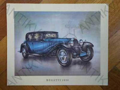 Bugatti 1930 reprodukce 30x37,5cm