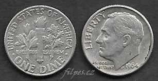 Spojené státy - 10 cent 1964D /AGZ-17