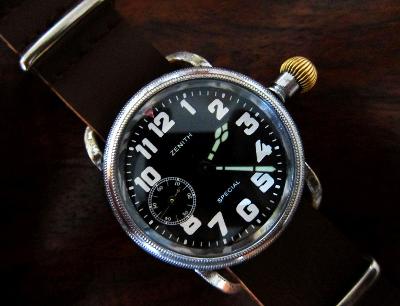 Starožitné švýcarské pilotní letecké hodinky ZENITH SPECIAL - funkční