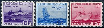 Rumunsko 1936 **/ Mi. 519-21 , komplet , lodě , /L22/