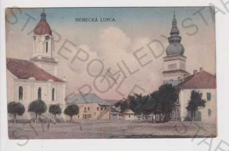 Slovensko - Německá Lupča - střed obce, kostel, ko