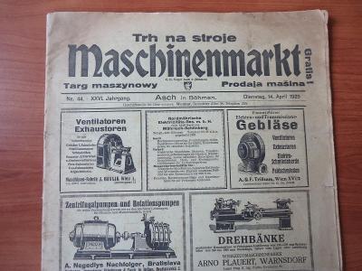 Trh na stroje - Maschinenmarkt... 1925....Nr.44. , XXVI.Jahrgang ...