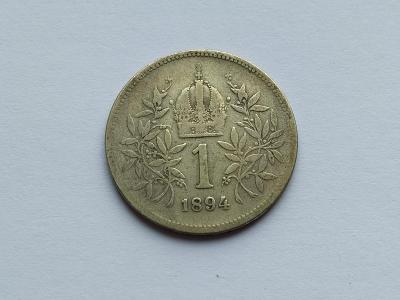 mince rakousko-uhersko 1 Koruna 1894 stříbro !!!