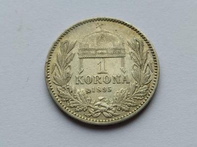 mince rakousko-uhersko 1 Koruna 1895 stříbro uherská ražba, stav !!!