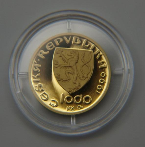 MINCE ČNB 1000 Kč KAREL IV. - KARLŠTEJN PROOF 1999 - Zlaté mince a dukáty - numismatika