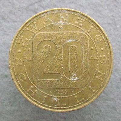 Rakousko 20 šilinků 1980 