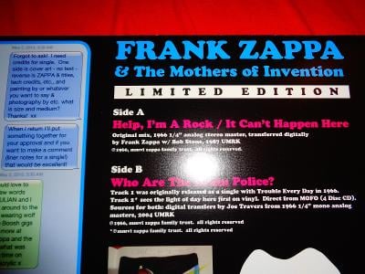 Frank Zappa and Mothers.. - Limit. edice Barking. Red  NM, NM!!