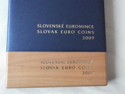 Sada oběžných euromincí Proof 2009 Slovensko - dřevěná etue VZÁCNÁ 