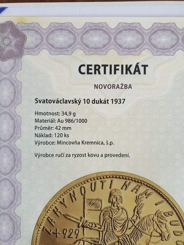 Sada Sv.Vaclavskych dukatov 1937 - TOP, TOP, TOP  - len osobne !!!!