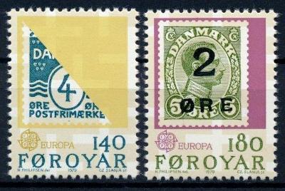 Faerské ostrovy 1979 **/Mi. 43-4 , komplet , známka na známce  , /L22/