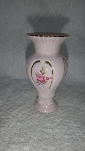 Růžový porcelán mini miniatura vázička originál