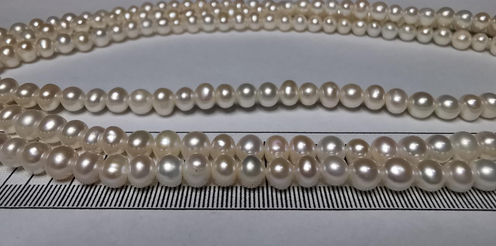 Perlový náhrdelník 120cm, 5-6mm. PC: 2300 Kč. (KU0456) - Šperky a hodinky