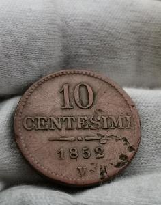 10 Centesimi 1852 V. Vzácný. 