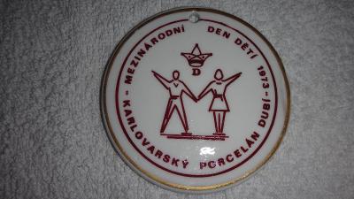 Porcelán Dubí Pamětní medaile 2ks  1974 a 1973