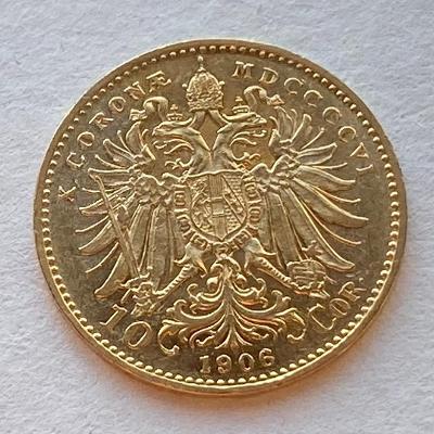 Rakúsko Uhorsko FJI. zlatá 10 koruna 1906 bz zbierkový stav!!