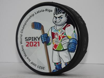 OFICIÁLNÍ suvenýrový IIHF HOKEJOVÝ PUK MS 2021 Riga LOTYŠSKO - maskot