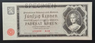 50 korun 1940, série A 19, specimen, stav aUNC!