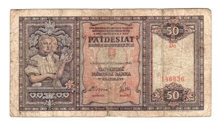 Slovenská republika - bankovka -  neperforovaná.  I vydání  Do