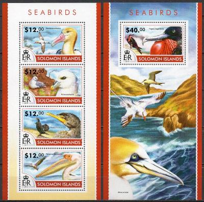 Šalamounovy ostrovy-Mořští ptáci 2015** Mi.3122-3125+Bl. / 31 €