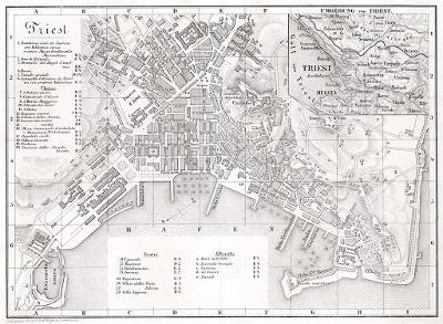 Trieste plán, Wagner, litografie, (1890)
