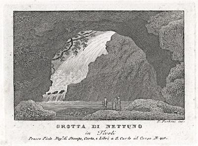 Tivoli Grotta Nettuno, Parboni, mědiryt, 1820