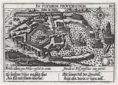 Ostia, Meisner, mědiryt, 1637