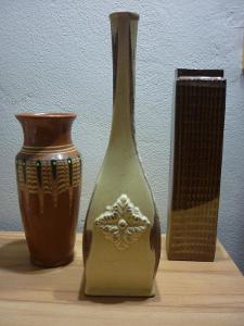 Retro - keramické vázy - 3 ks