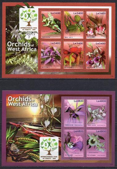 Sierra Leone-Orchideje 2011**  Mi.2 Klb 5533-42 / 25 € - Známky