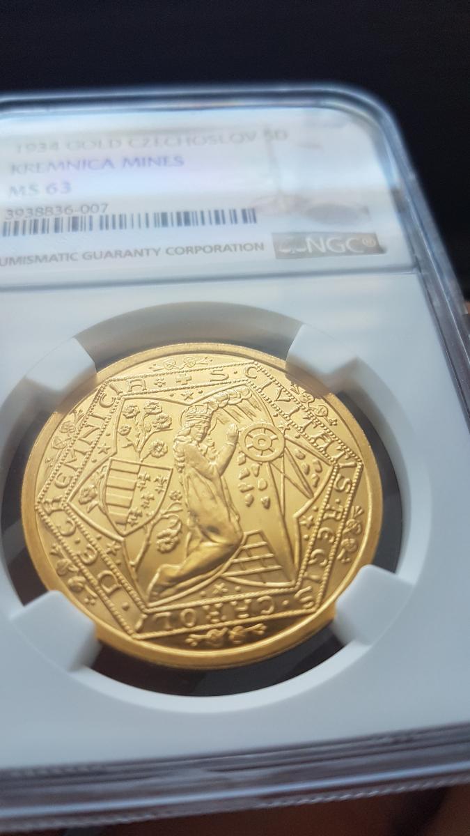 5 dukát, Oživení kremnického baníctví 1934 - Zlaté mince a dukáty - numismatika
