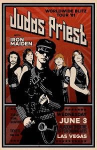 Judas Priest + Iron Maiden - dekorační kovová cedule