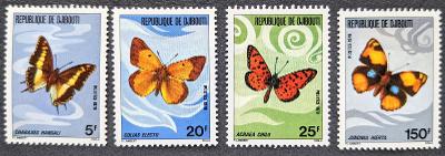 Djibouti 1978, fauna - motýli, série 4ks známek