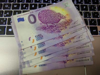 0 Euro bankovka / Euro Suvenir bankovka ZOO A ZÍMEK ZLÍN LEŠNÁ č. 2030