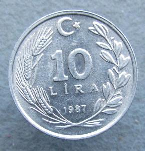 Turecko 10 lir 1987
