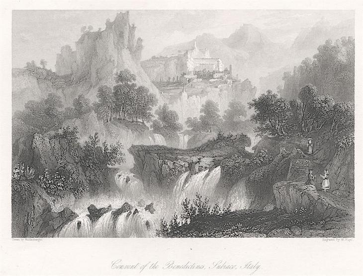Subiaco, Fischer oceloryt, (1840) - Staré mapy a veduty