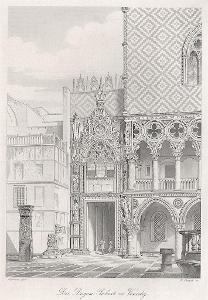 Venezia Dóžecí palác,  Payne, oceloryt, (1860)