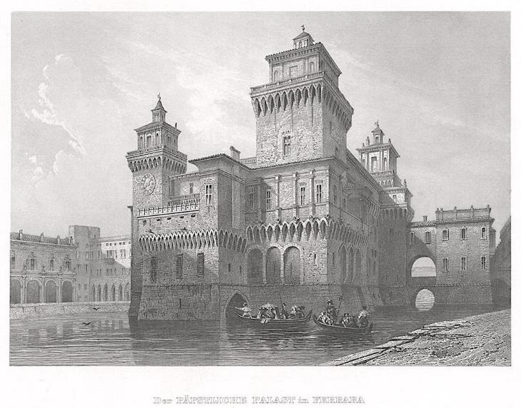 Ferrara, Meyer, oceloryt, 1850 - Staré mapy a veduty