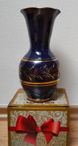 Kobaltová modrá váza v perfektním stavu - výška 20 cm