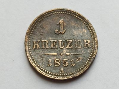 mince rakousko-uhersko 1 Krejcar 1851 A !!!
