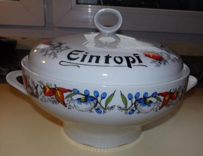 Retro nádoba na polévku z porcelánu, zn. JLMENAU. Made in GDR.