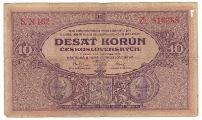 1927 (ČSR I) - Bankovka 10 Kč, Muchovka, série N162 (0201)